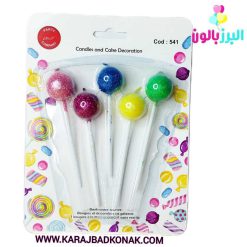 خرید و قیمت شمع آبنباتی توپی 5 رنگ