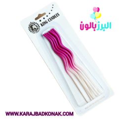 خرید و قیمت شمع ماکارونی رنگ صورتی 8 عددی