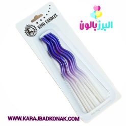 خرید و قیمت شمع ماکارونی رنگ بنفش 8 عددی