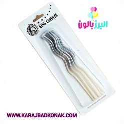 خرید و قیمت شمع ماکارونی رنگ نقره ای 8 عددی