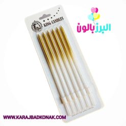 خرید و قیمت شمع مدادی سایه روشن رنگ طلایی 6 عددی