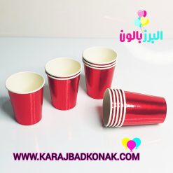 لیوان کاغذی متالایز رنگ قرمز 20 عددی