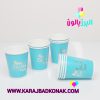 لیوان کاغذی طلاکوب رنگ آبی روشن پاستلی 10عددی