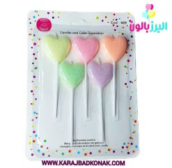 شمع قلبی 5تکه پاستلی بلند 10سانتی متری