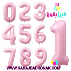بادکنک فویلی عدد رنگ صورتی 32 اینچ