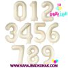 بادکنک فویلی عدد رنگ سفید خاکی (کرم) 42 اینچ (بزرگ)