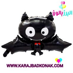 بادکنک فویلی خفاش پاپیون قرمز هالووین