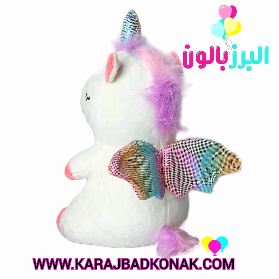 عروسک یونیکورن نشسته قلبی رنگین کمانی(اسب تک شاخ) 4 عروسک یونیکورن نشسته قلبی رنگین کمانی(اسب تک شاخ)