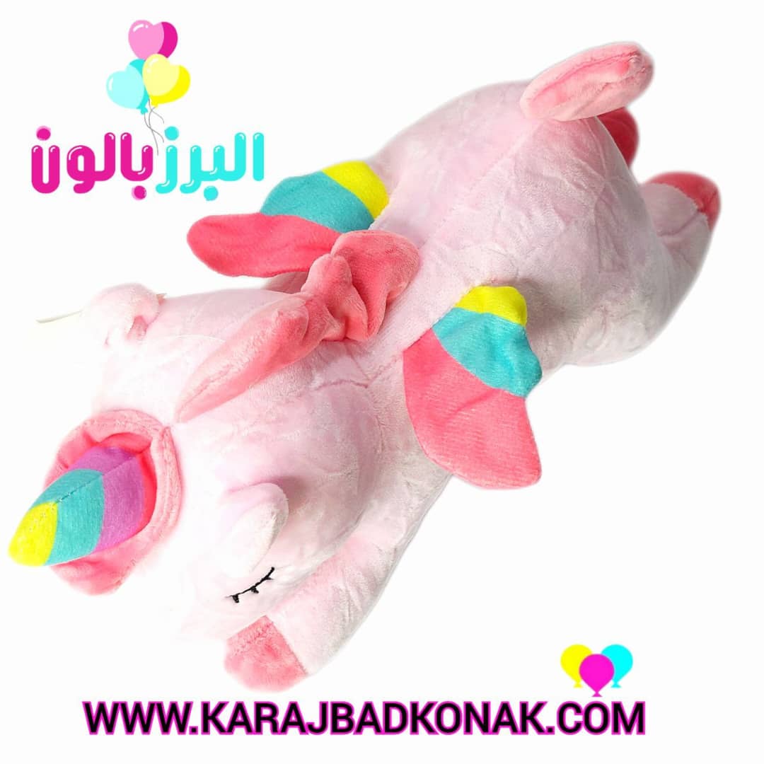 عروسک یونیکورن خوابیده رنگین کمانی(اسب تک شاخ) 2 عروسک یونیکورن خوابیده رنگین کمانی(اسب تک شاخ)