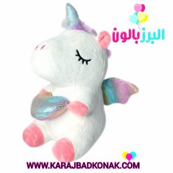 عروسک یونیکورن نشسته قلبی رنگین کمانی(اسب تک شاخ) 5 عروسک یونیکورن نشسته قلبی رنگین کمانی(اسب تک شاخ)