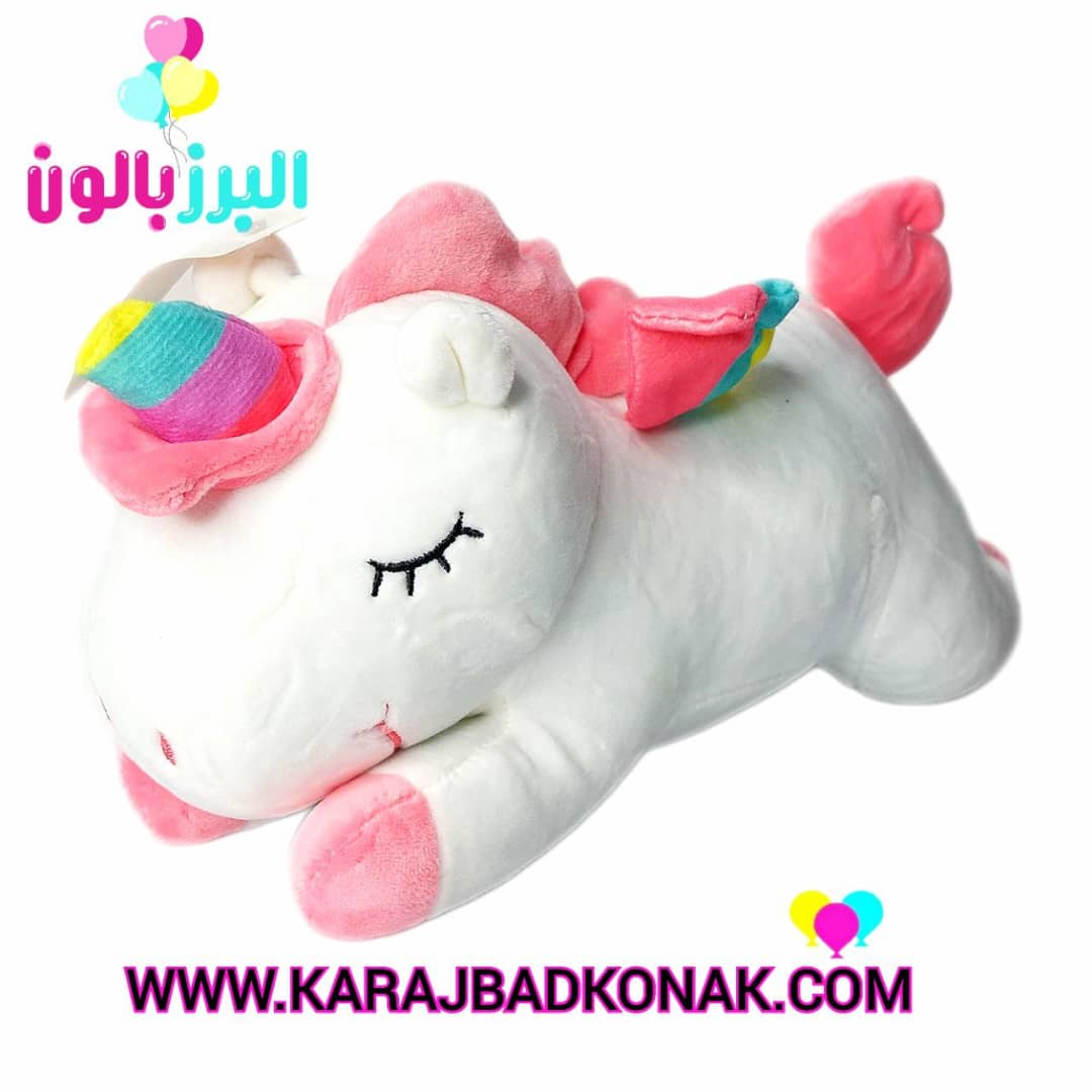 عروسک یونیکورن خوابیده رنگین کمانی(اسب تک شاخ) 3 عروسک یونیکورن خوابیده رنگین کمانی(اسب تک شاخ)