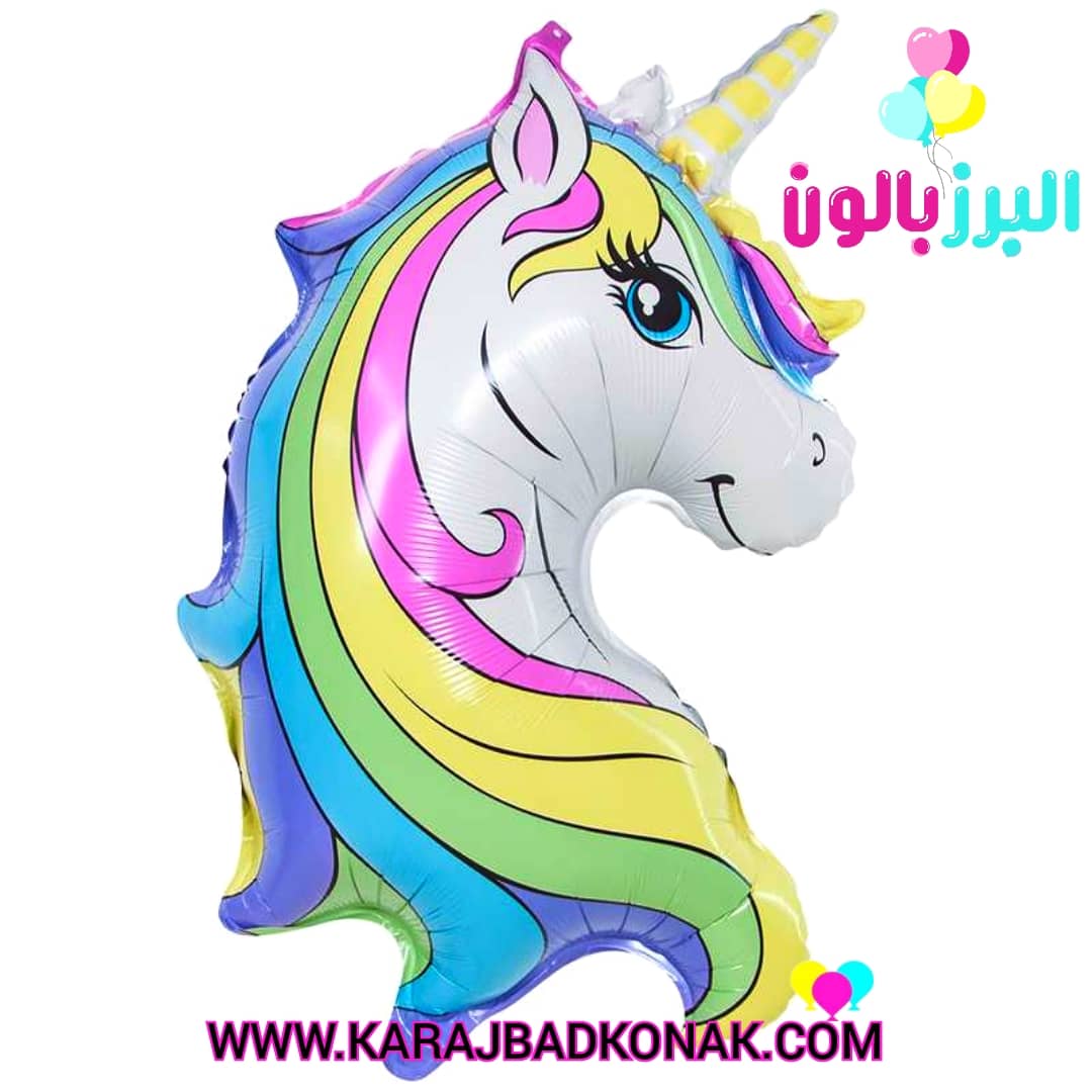 بادکنک فویلی نیم رخ اسب تک شاخ 1 بادکنک فویلی نیم رخ اسب تک شاخ