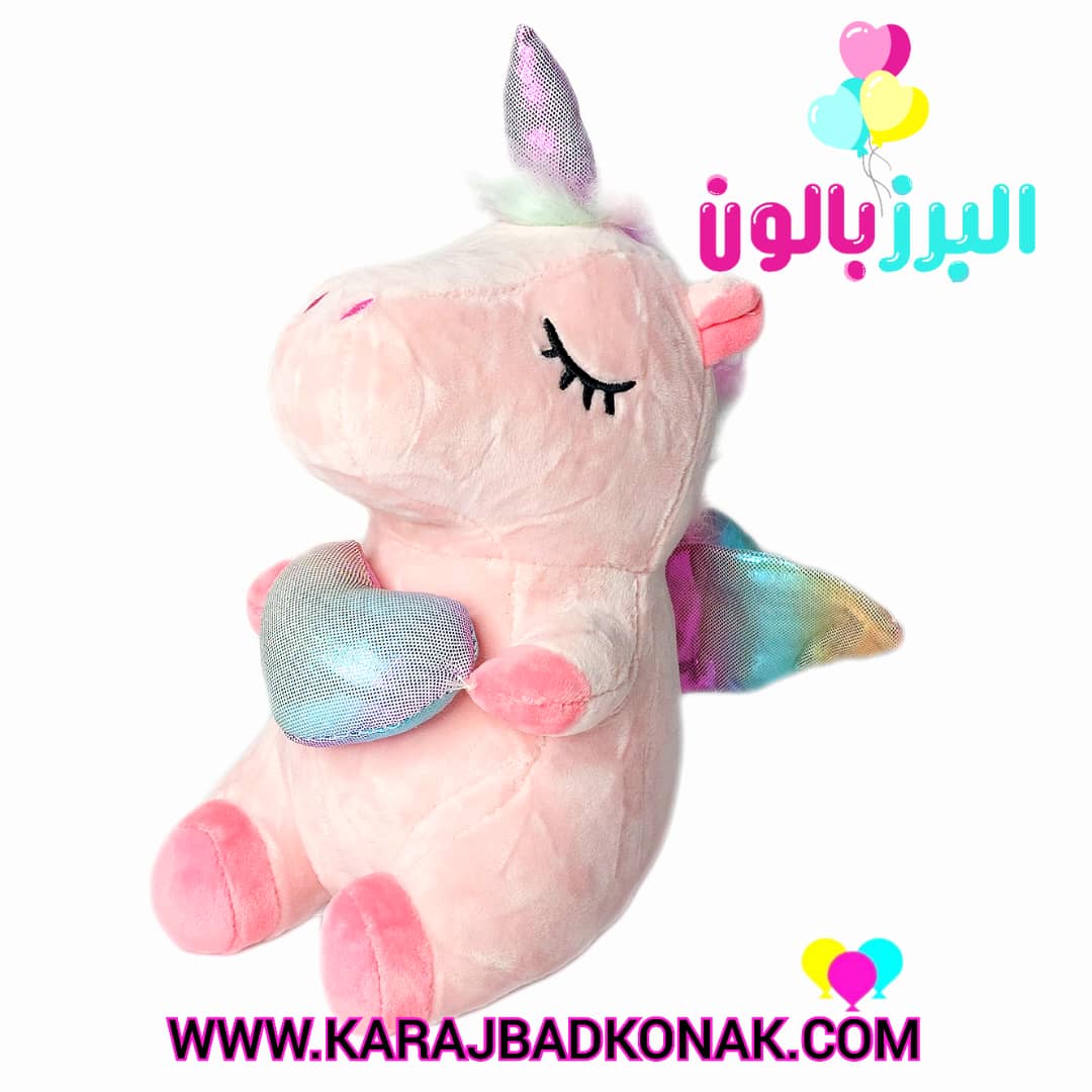 عروسک یونیکورن نشسته قلبی رنگین کمانی(اسب تک شاخ) 3 عروسک یونیکورن نشسته قلبی رنگین کمانی(اسب تک شاخ)