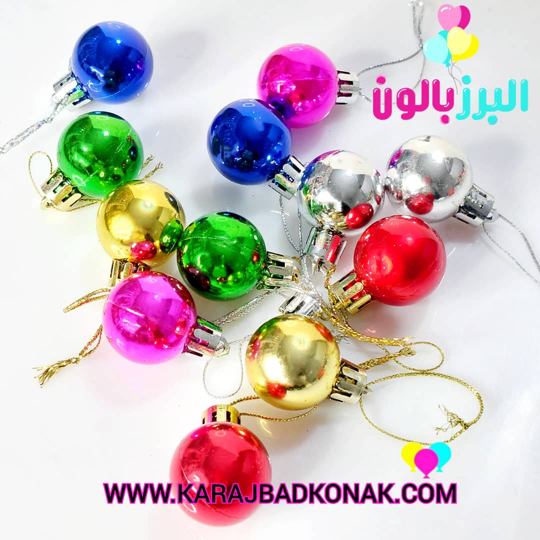 آویز گوی براق کریسمس (12عددی) 1 آویز گوی براق کریسمس (12عددی)