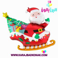 بادکنک فویلی بابانوئل سورتمه سوار