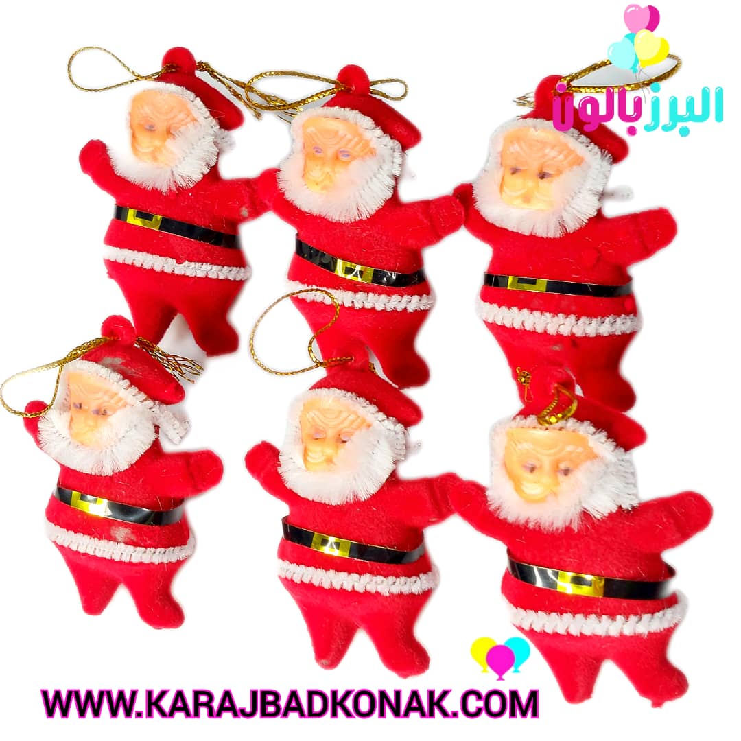آویز بابانوئل کریسمس (6عددی) 1 آویز بابانوئل کریسمس (6عددی)