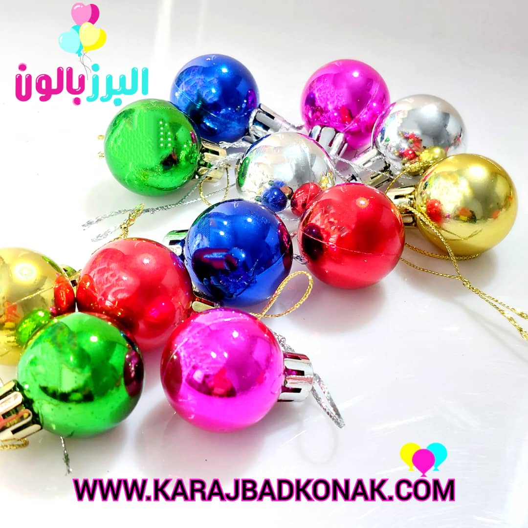 آویز گوی براق کریسمس (12عددی) 2 آویز گوی براق کریسمس (12عددی)