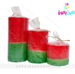 ست شمع استوانه یلدا طرح هندوانه