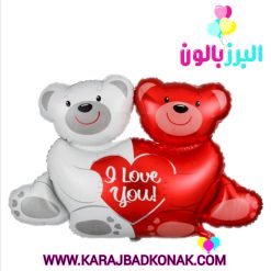بادکنک فویلی خرس تدی دوقلوی ولنتاین