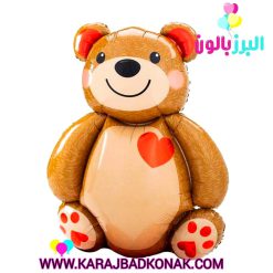 بادکنک فویلی خرس تدی عاشق قلبی