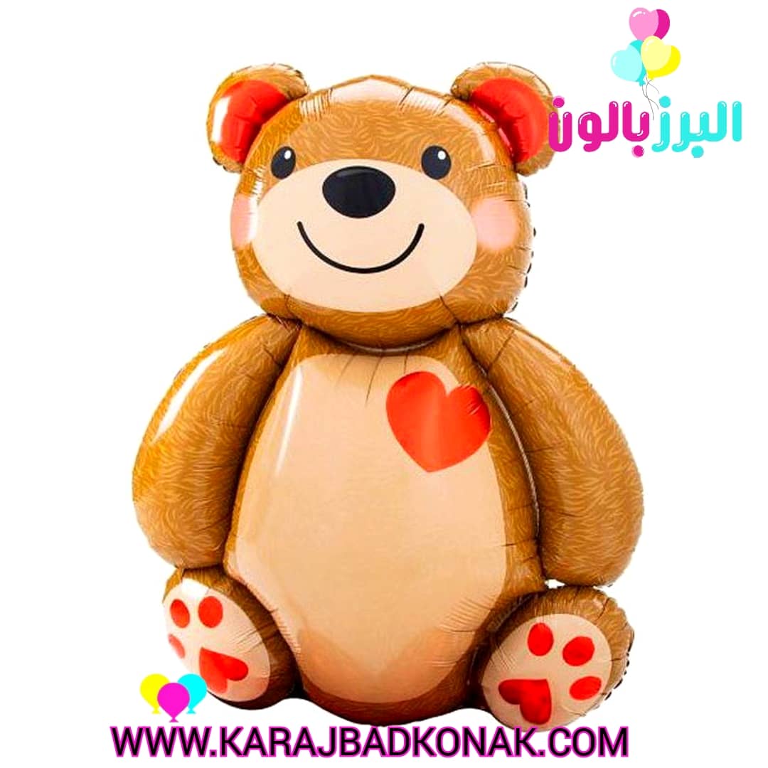 بادکنک فویلی خرس تدی عاشق قلبی 1 بادکنک فویلی خرس تدی عاشق قلبی
