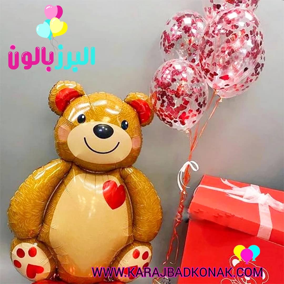 بادکنک فویلی خرس تدی عاشق قلبی 2 بادکنک فویلی خرس تدی عاشق قلبی
