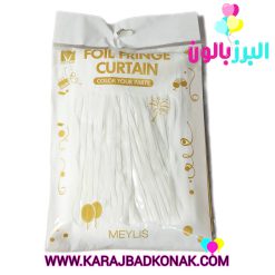 پرده متالایز رنگ سفید