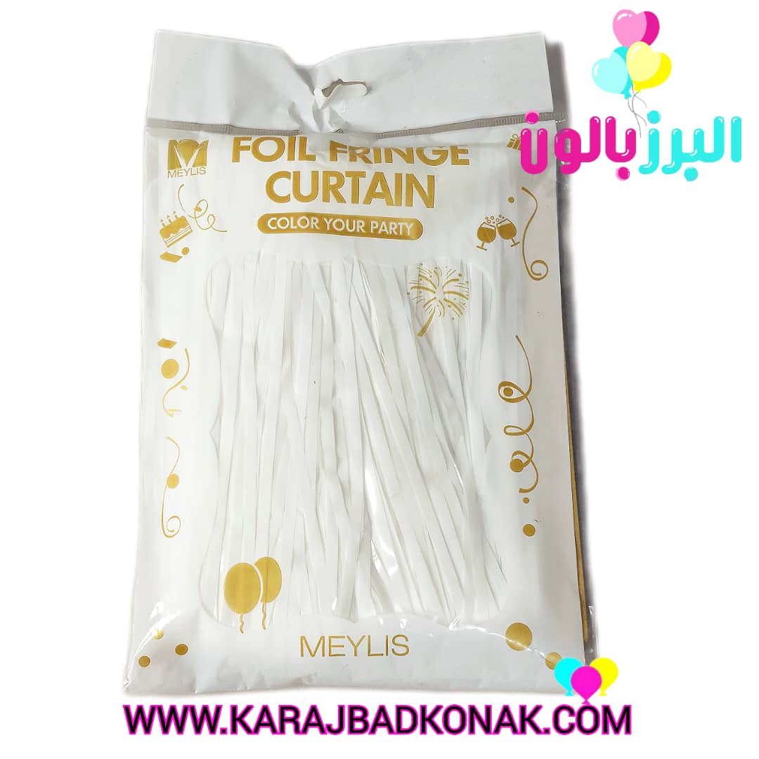 پرده متالایز رنگ سفید 1 پرده متالایز رنگ سفید