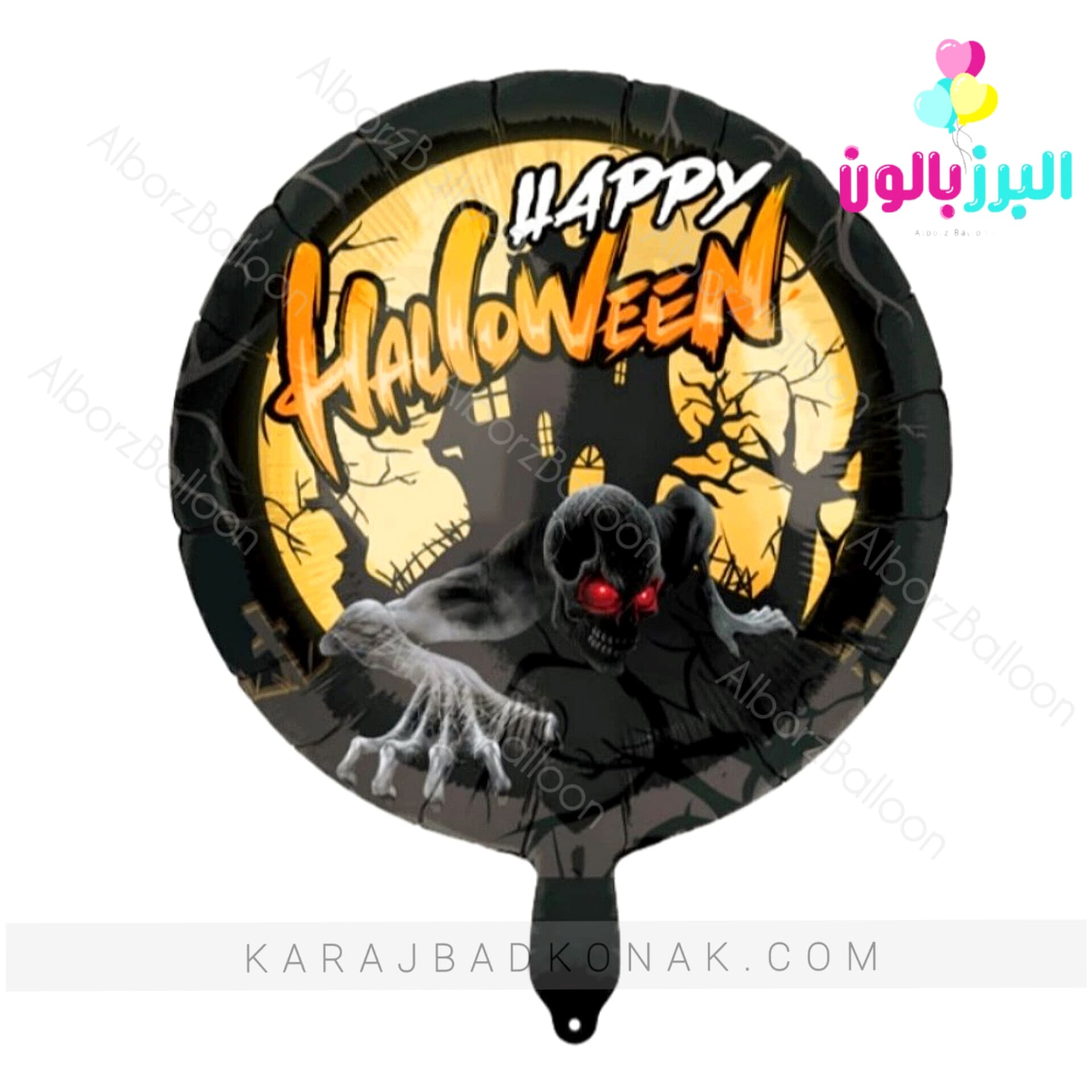 بادکنک فویلی هالووین گرد شیطانی 1 بادکنک فویلی هالووین گرد شیطانی