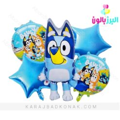 بادکنک فویلی 5 تکه بلویی