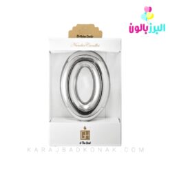 شمع عدد کروم رنگ نقره ای