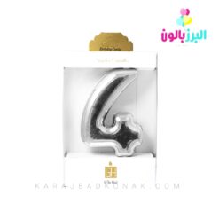 شمع عدد کروم رنگ نقره ای