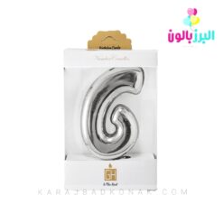 شمع عدد کروم رنگ نقره ای