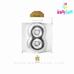 شمع عدد کروم رنگ نقره ای