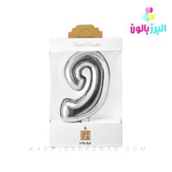 شمع عدد کروم رنگ نقره ای