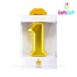 شمع عدد کروم رنگ طلایی