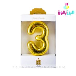 شمع عدد کروم رنگ طلایی