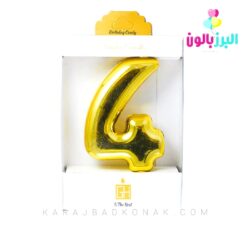 شمع عدد کروم رنگ طلایی