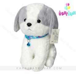 عروسک سگ پاپی زنگوله دار طوسی