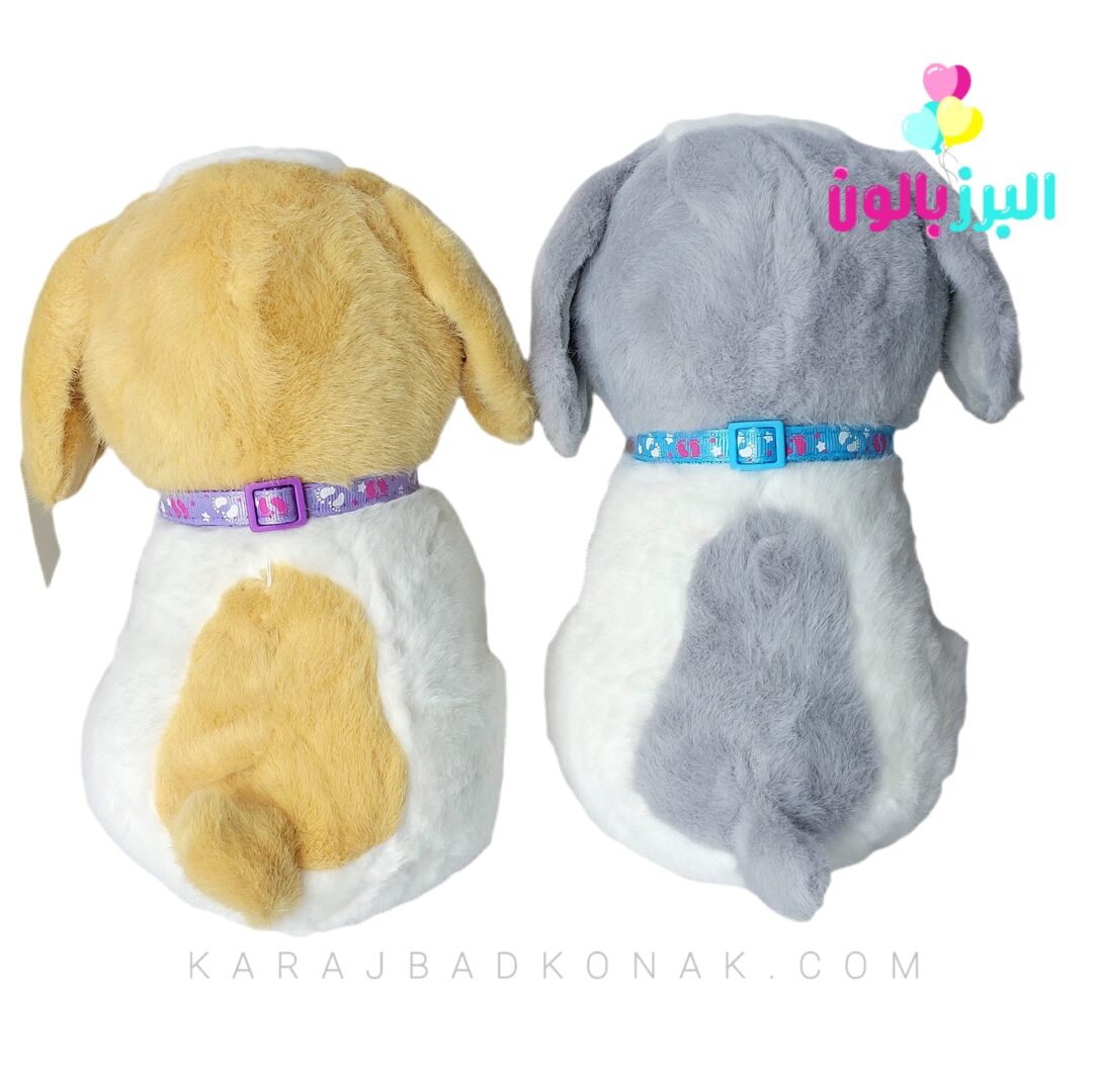 عروسک سگ پاپی زنگوله دار طوسی 3 عروسک سگ پاپی زنگوله دار طوسی