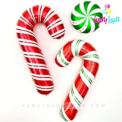 بادکنک فویلی عصا کریسمس