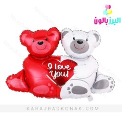 بادکنک فویلی خرس تدی دوقلوی ولنتاین