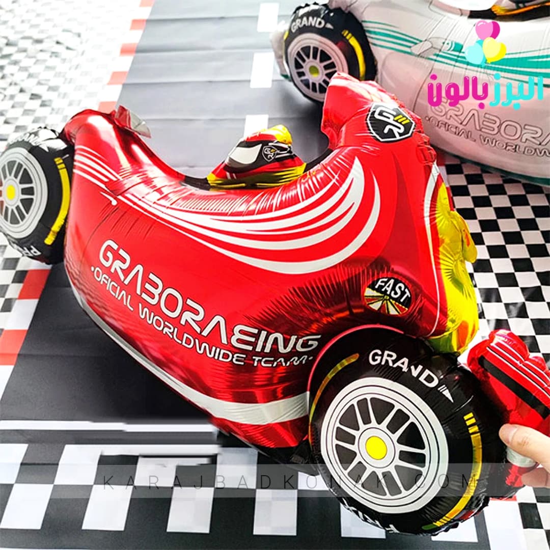 بادکنک فویلی ماشین مسابقه 3 بادکنک فویلی ماشین مسابقه