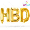 بادکنک فویلی طرح اچ بی دی طلایی(HBD)