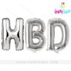 بادکنک فویلی طرح اچ بی دی نقره ای (HBD)