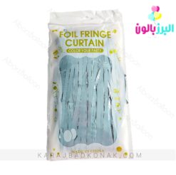 پرده متالایز رنگ آبی رستیک