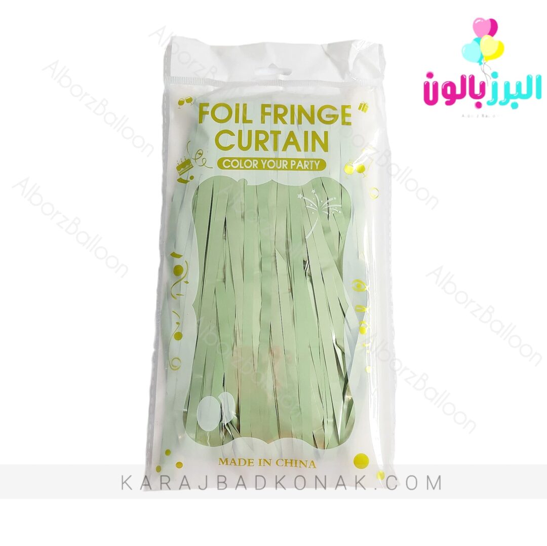 پرده متالایز رنگ سبز رستیک 3 پرده متالایز رنگ سبز رستیک