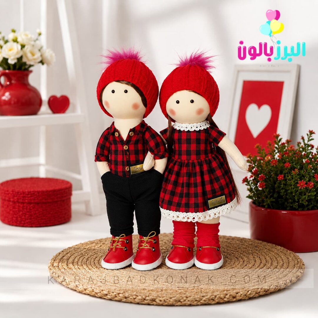 عروسک دختر و پسر روسی چهارخونه(35 سانتی) 2 عروسک دختر و پسر روسی چهارخونه(35 سانتی)