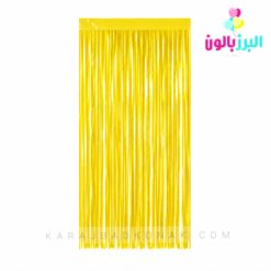 پرده متالایز رنگ زرد پاستلی