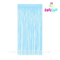 پرده متالایز رنگ آبی پاستلی